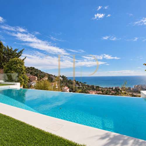 Villa for sale in Sitges with sea views and two pools