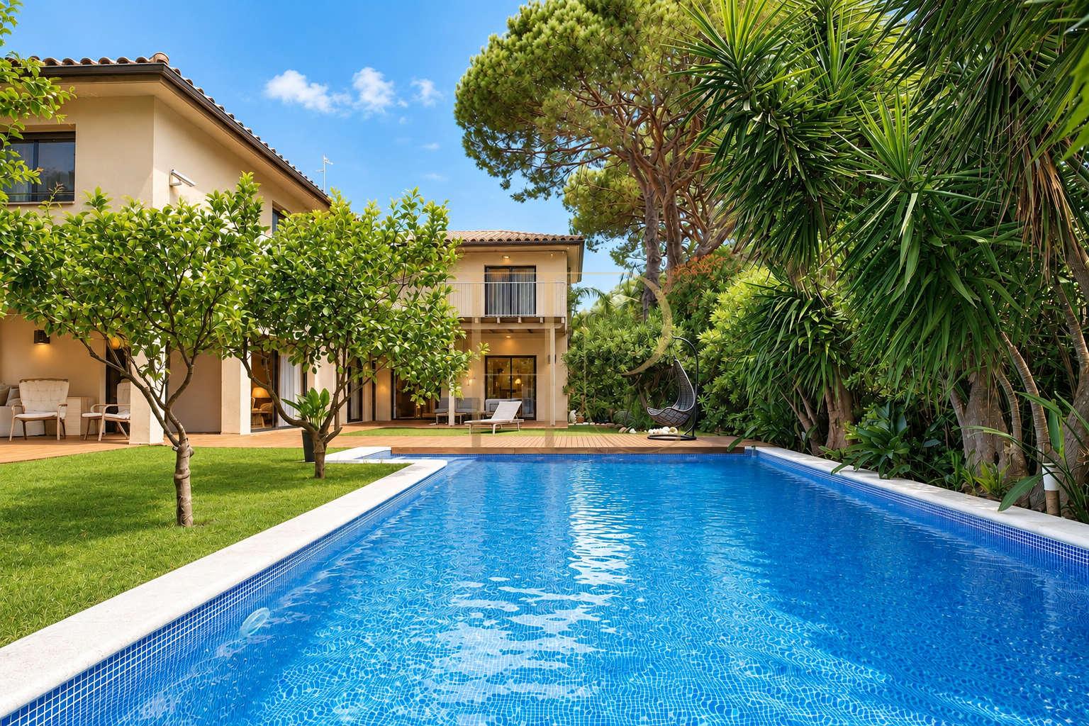 Detached villa with pool near Gavà Mar beach