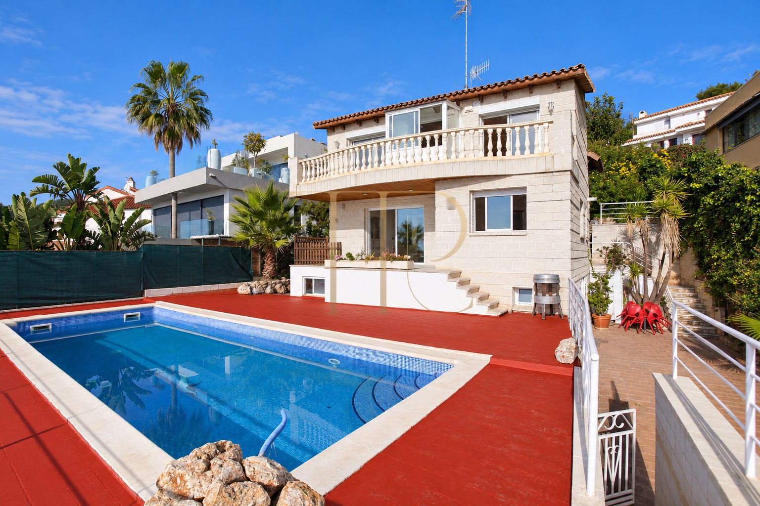 Sold house in Vallpineda, Sitges, with a pool and sea views