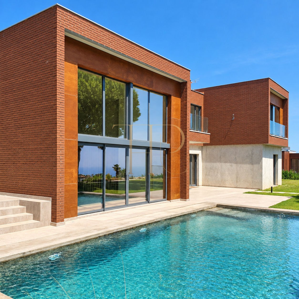 Author's architecture with a sea view. A great new modern house.