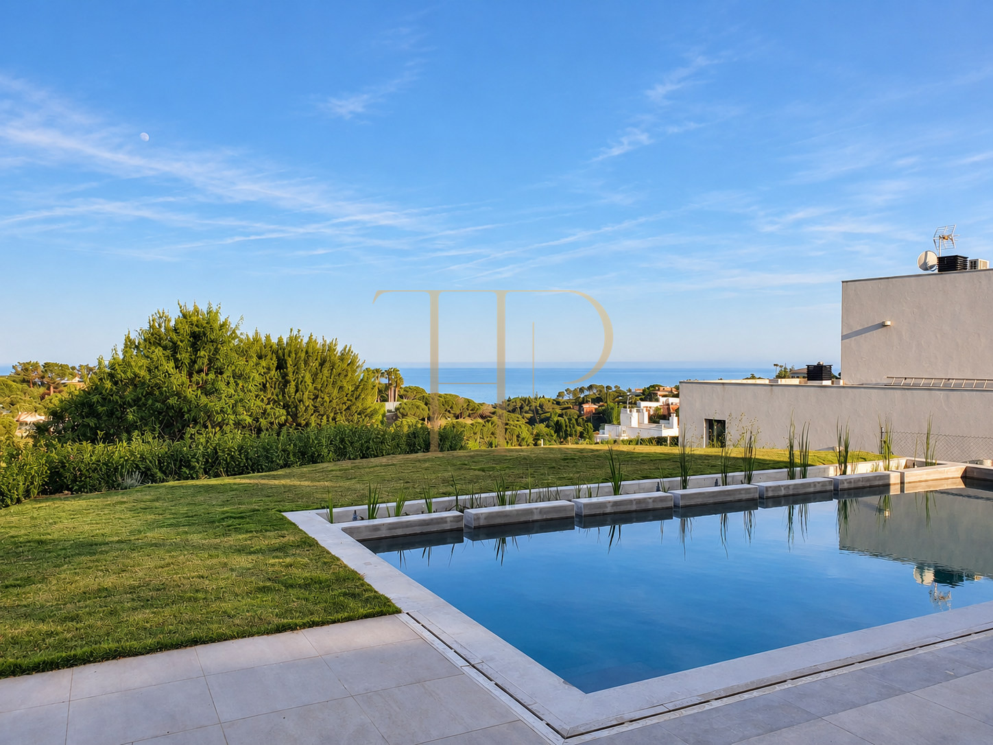 Author's architecture with a sea view. A great new modern house.